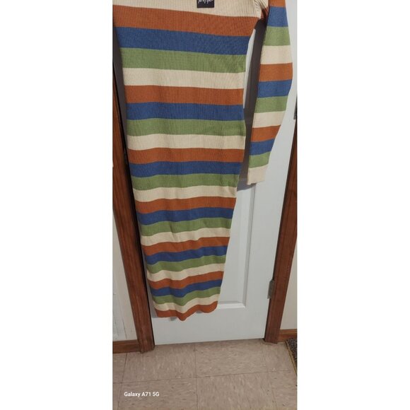 Nasty‎ Gal Womens Striped Colour Block Knitted Midi Dress Size 6 NWT Party Dress - Picture 4 of 9